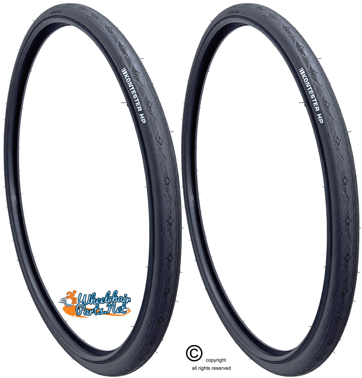 Kenda Kontester 25" x 1" (23-559) Black.  Racing & Court Tire | Set of 2