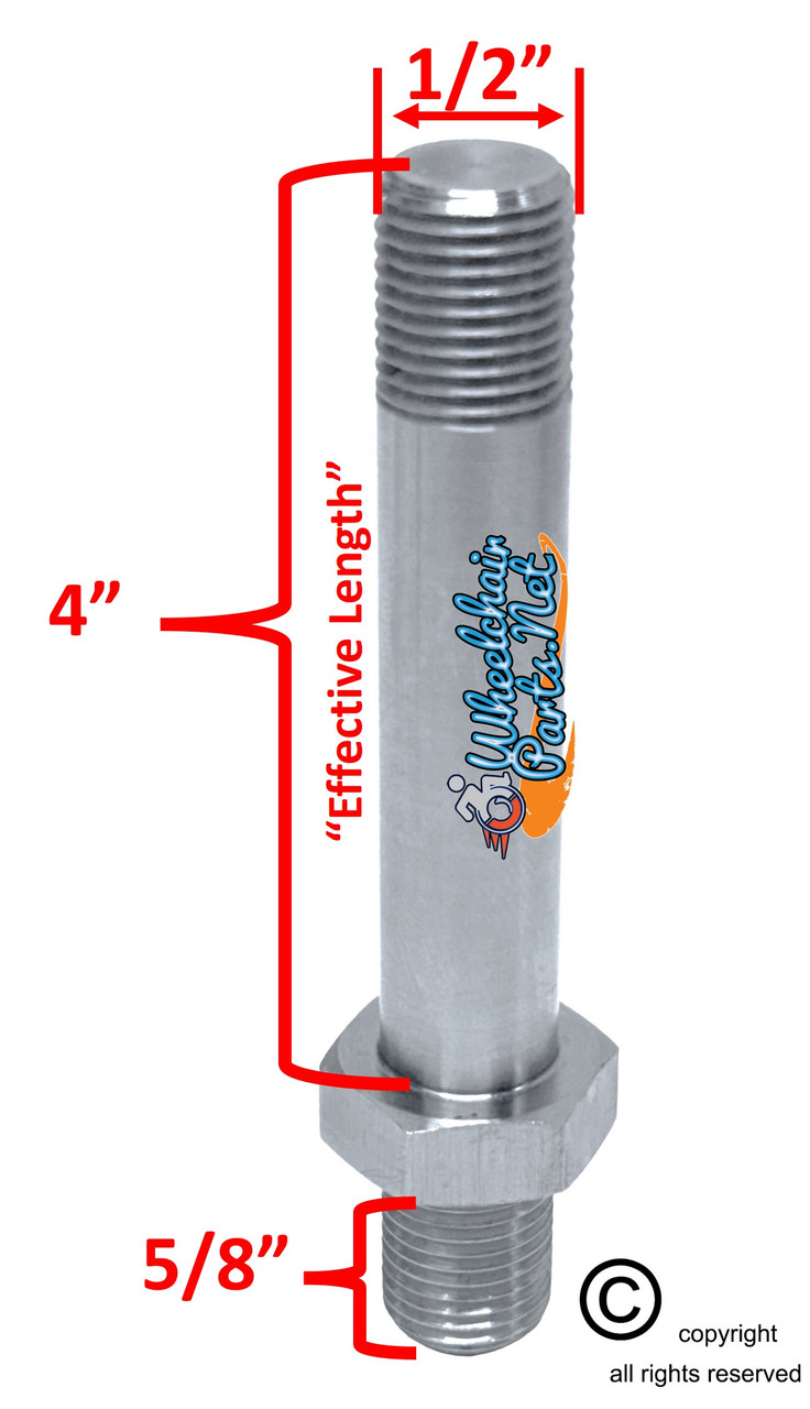 CSB040 - 4" STAINLESS STEEL STEM BOLT WITH NUTS AND WASHERS. SET OF 2