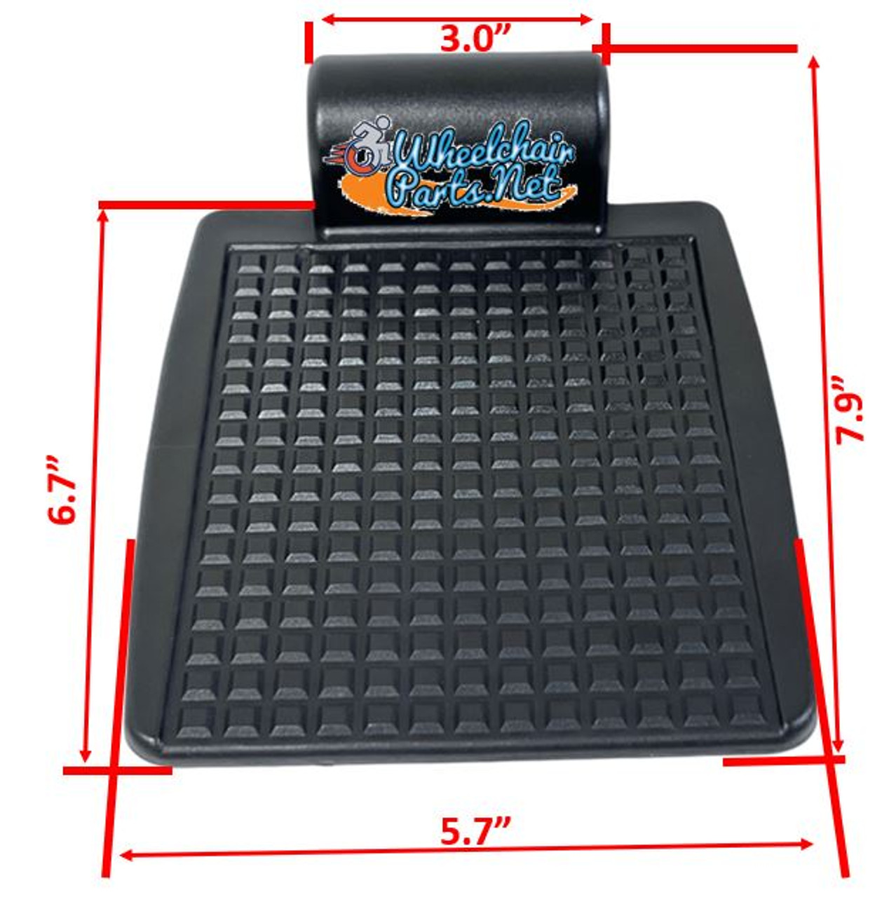 Heavy Duty Plastic Foot Plates for Wheelchairs with 7/8" Tubing . Fits on 18"-20" Wide Chairs