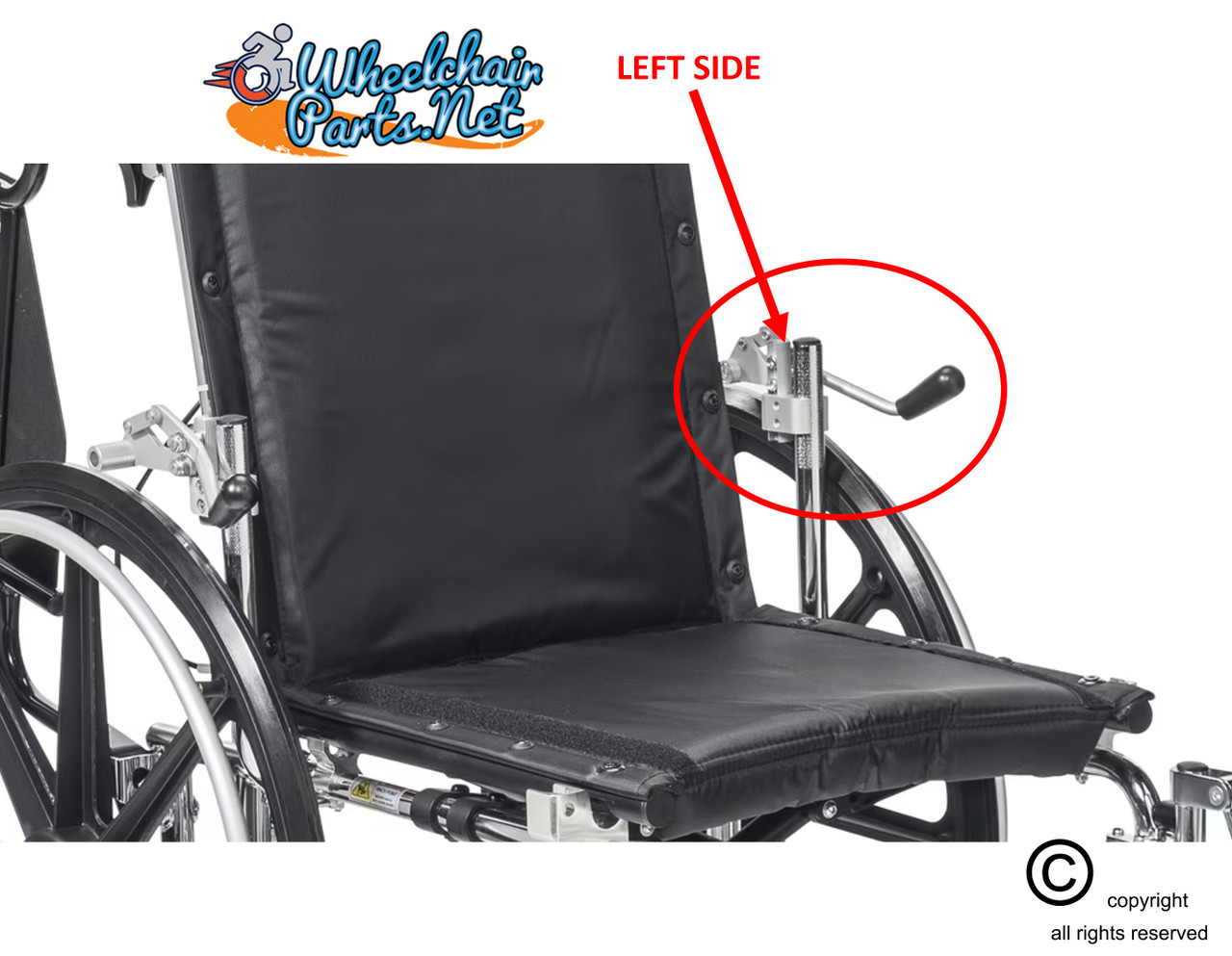Push-To-Lock Wheel Lock (Brake) for  Viper PLUS GT Recliner With Clamp-Left Size