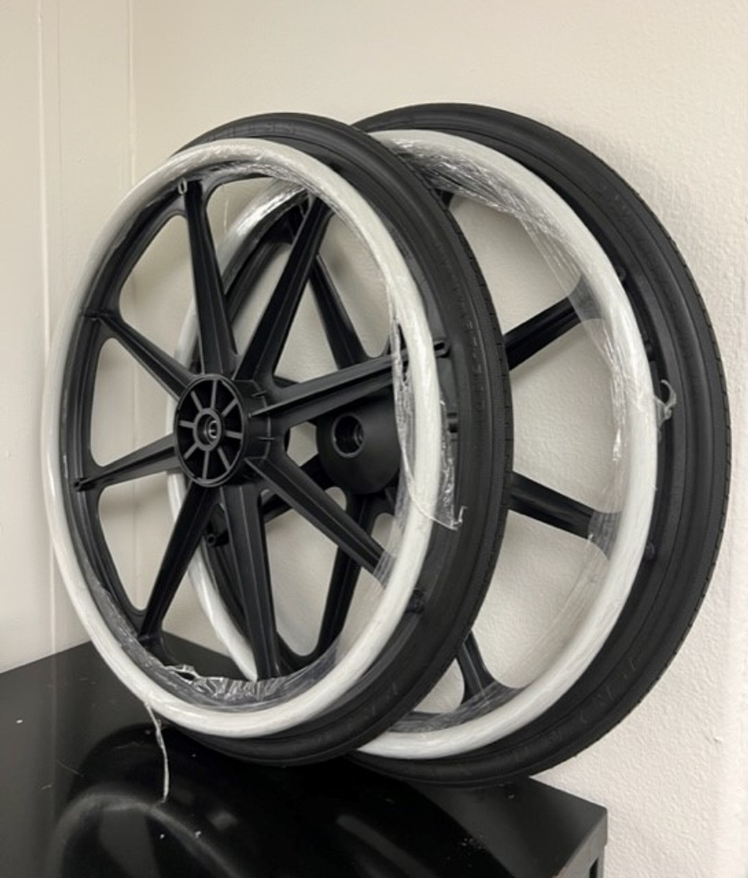 Set of 24" x 1 3/8" Wheels With Solid High Rebound PRIMO Tires