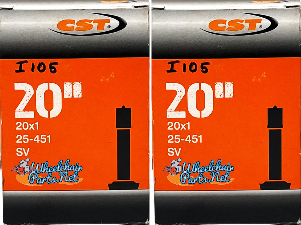 20 x 1" (25-451) High Pressure Inner Tube with Standard Valve | Set of 2