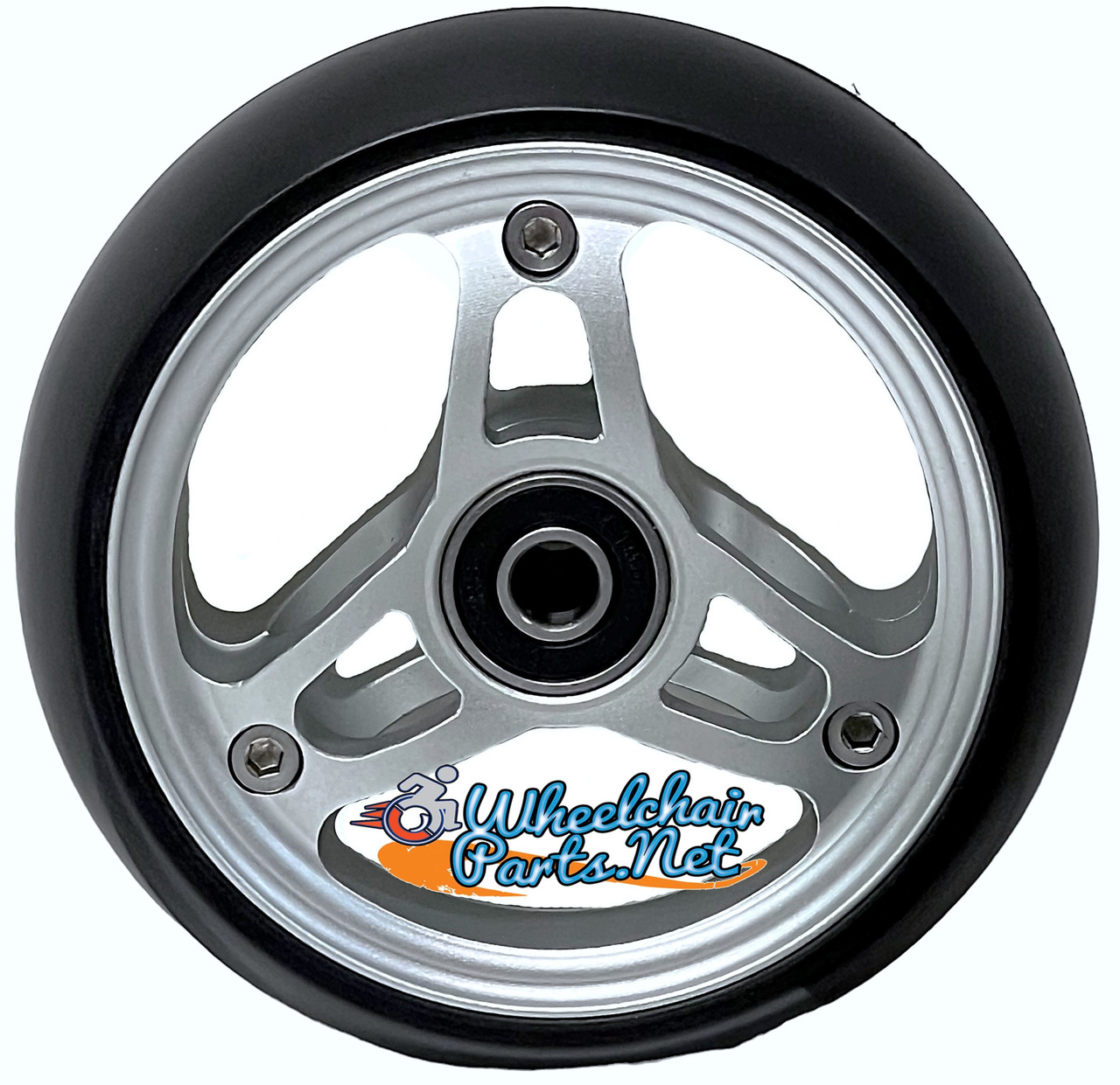 6x1 1/2" Sentinel Caster Wheel With Soft Polyurethane Tire & 5/16" Bearings