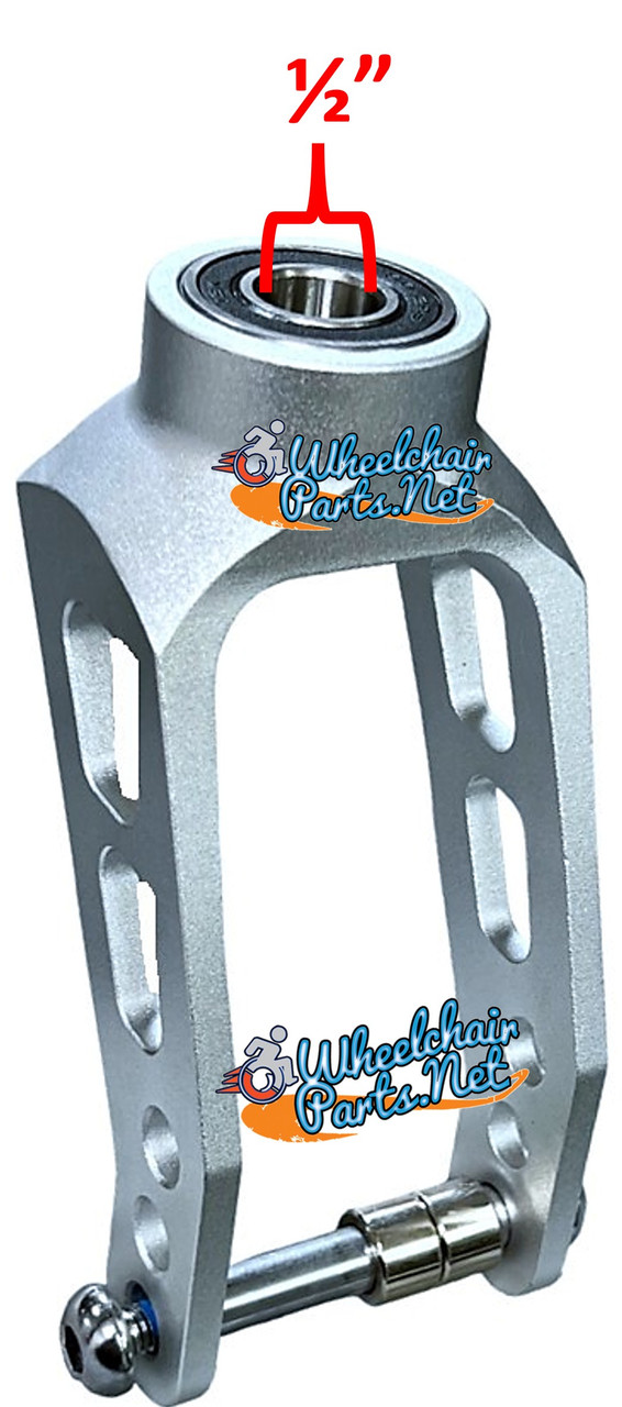 6" Universal Aluminum Caster Fork. Fits 3", 4", 5" and 6" Wheels. Silver Color