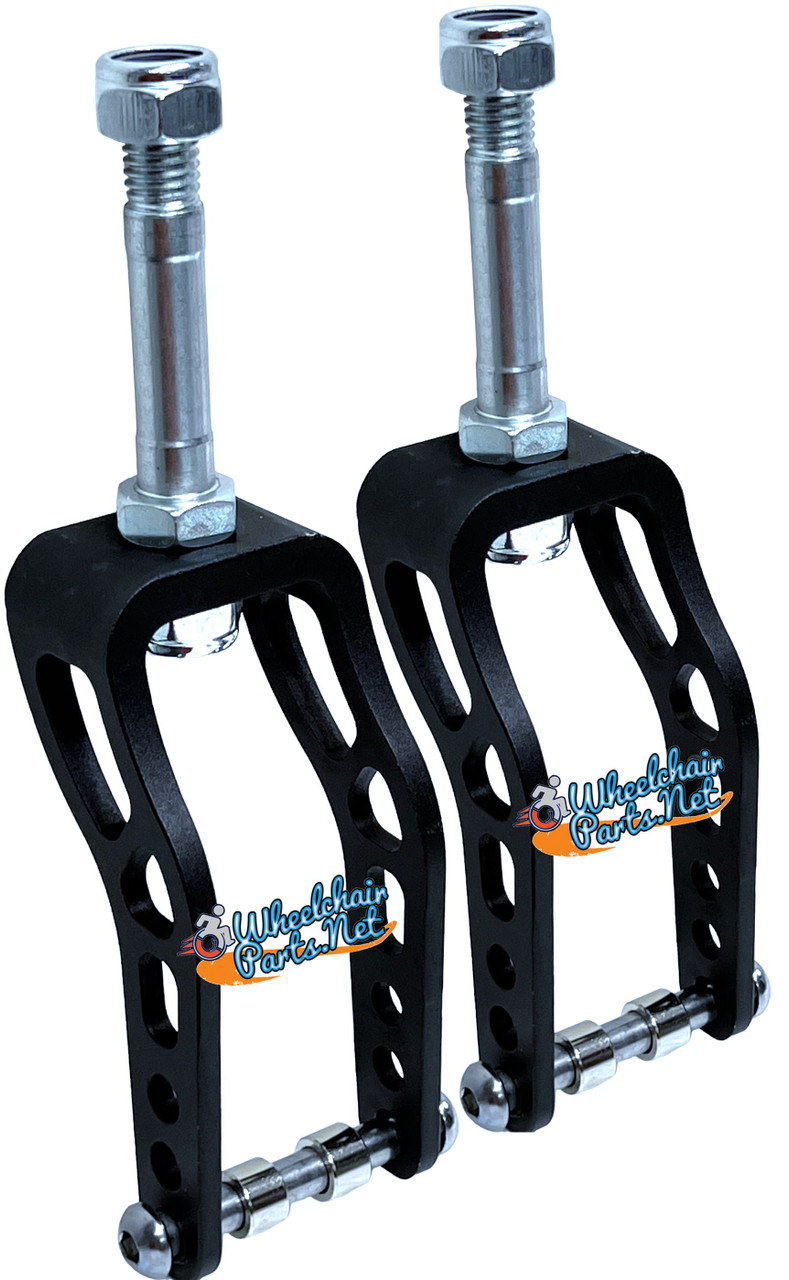 Universal 6" Aluminum Caster Fork. Fits 3", 4", 5" and 6" Wheels. Black Color