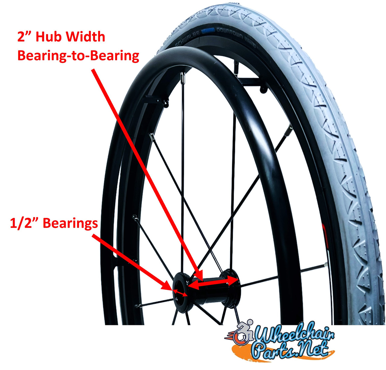 24" x 1" Sentinel 12 Spoke Wheel With All Schwalbe Downtown Grey Tires