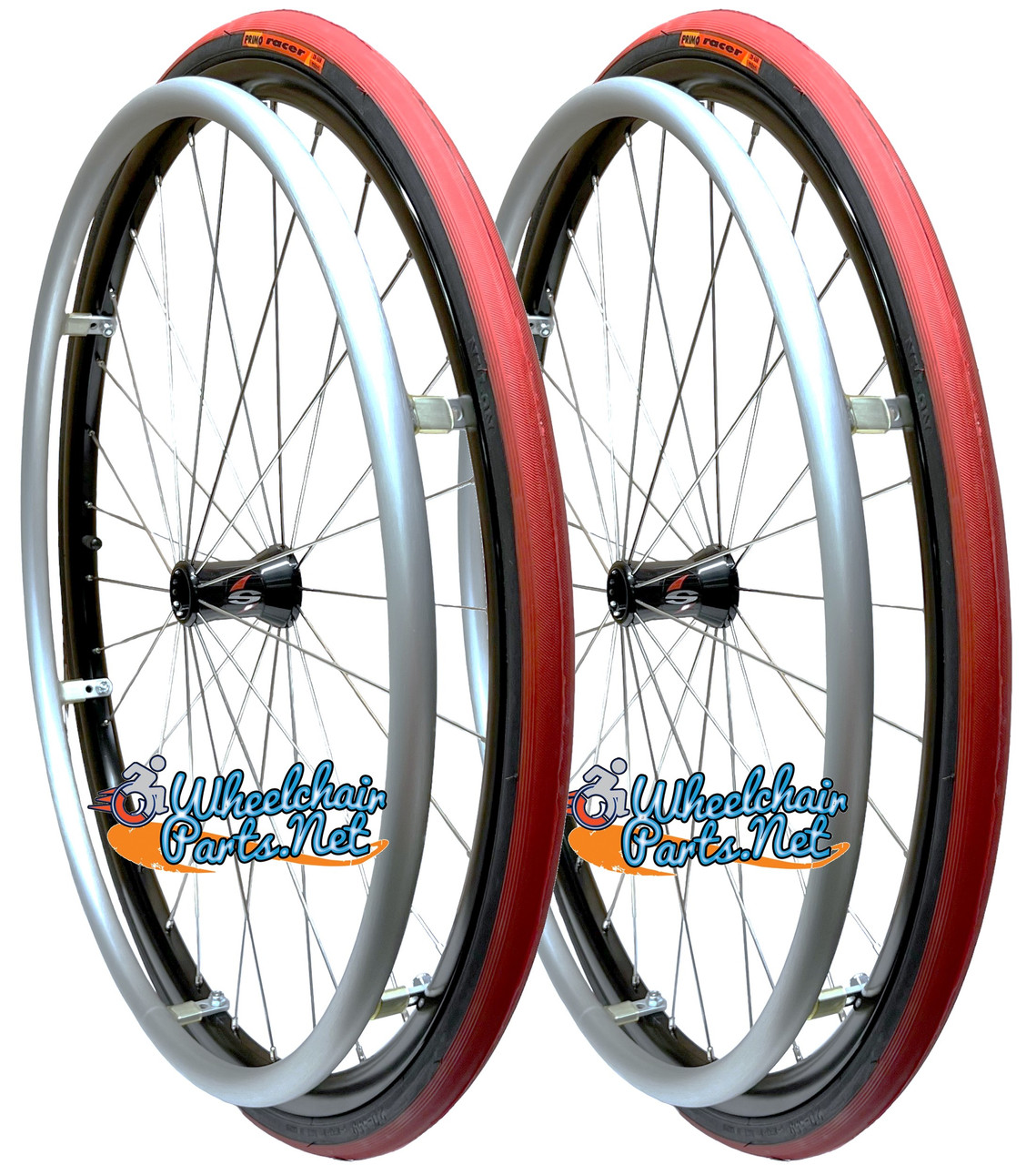 24" x 1" Spinergy 30 Spoke Rear Wheel With Primo PNEUMATIC Racer Tire (Red Color)