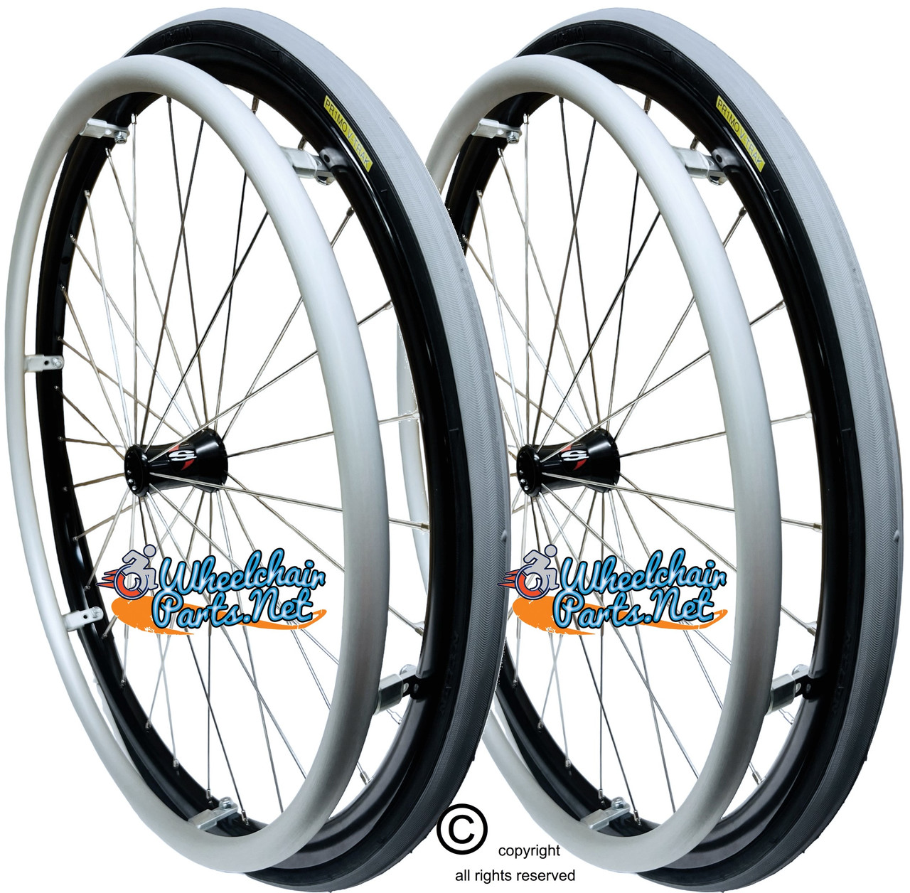 25" x 1" Spinergy 30 Spoke Rear Wheel With Primo PNEUMATIC  Racer Tire (Grey Color)