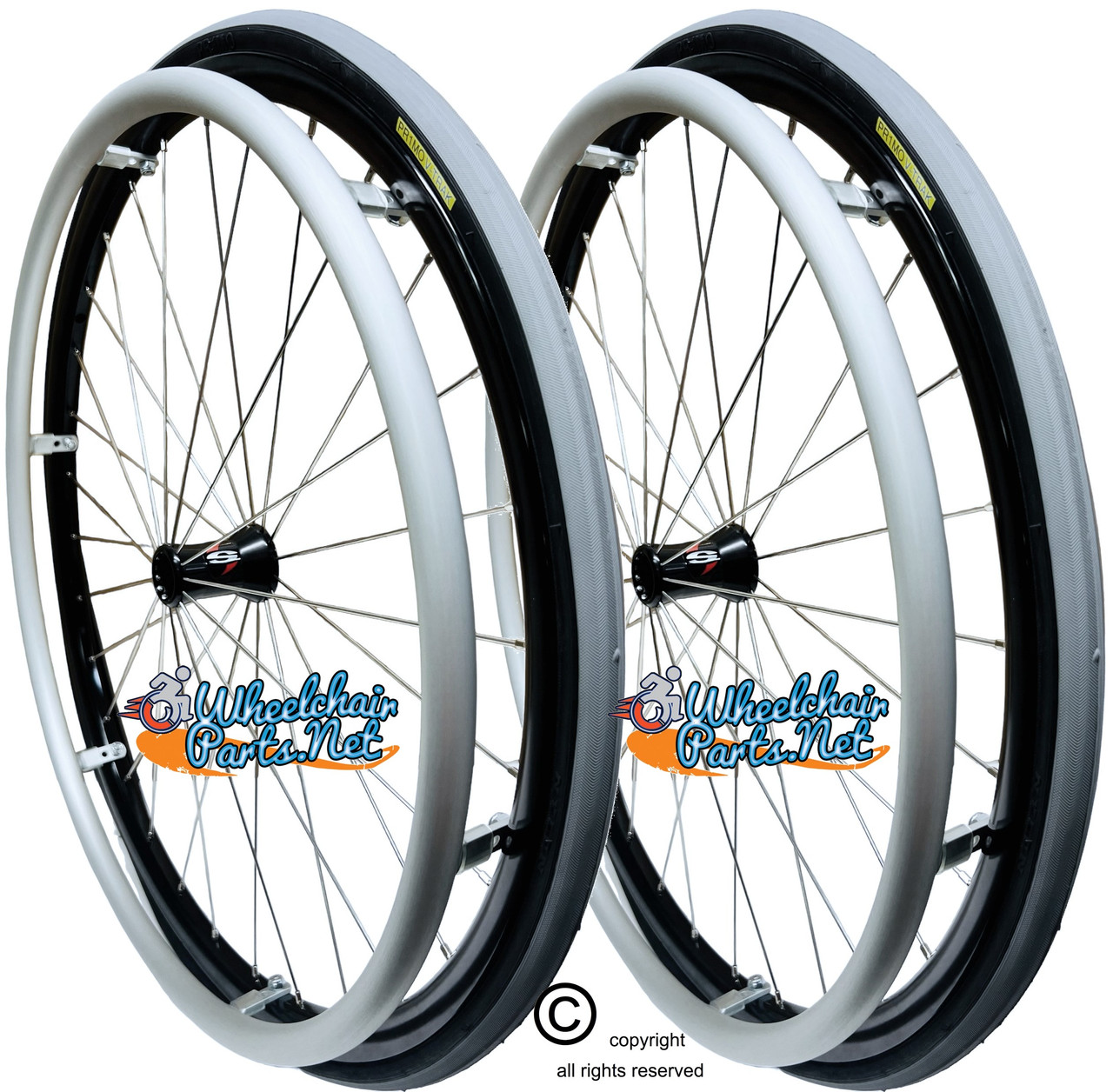 26" x 1" Spinergy 30 Spoke Rear Wheel With Primo PNEUMATIC  Racer Tire (Grey Color)