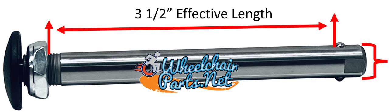 QRA048- Quick Release Axle     3 1/2" x 1/2" (89mm), Big BLACK Button