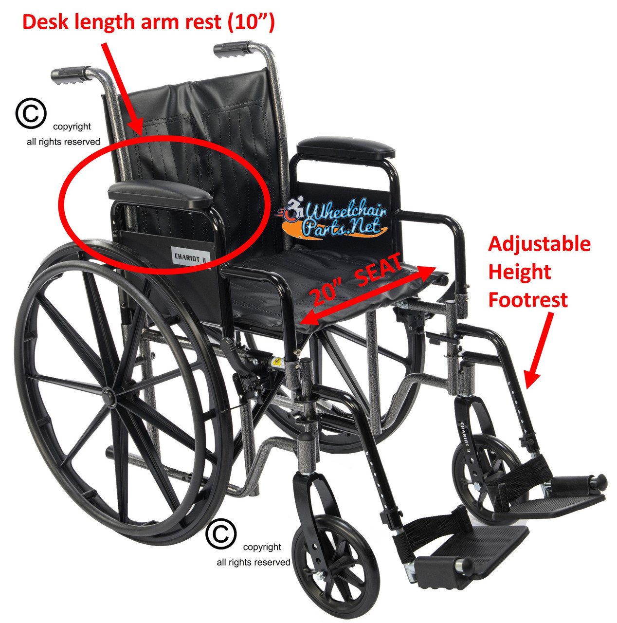 Proactive Medical Chariot II, Removable Arms & Swing Away Foot Rests