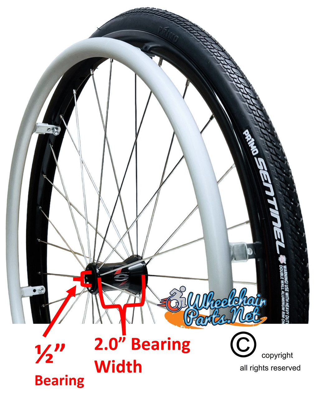 24" x 1" Spinergy 30 Spoke Rear Wheel With Primo Sentinel Tires