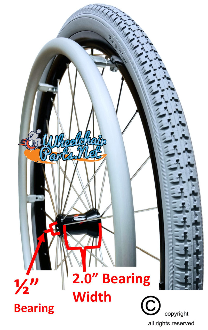 25"x1 3/8" (540) - SPINERGY 30 SPOKE REAR WHEEL WITH SOLID GREY COLOR EVERYDAY TIRE