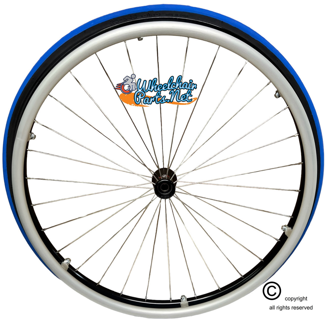 26" x 1" Spinergy 30 Spoke Rear Wheel With Primo PNEUMATIC  Racer Tire (BLUE Color)