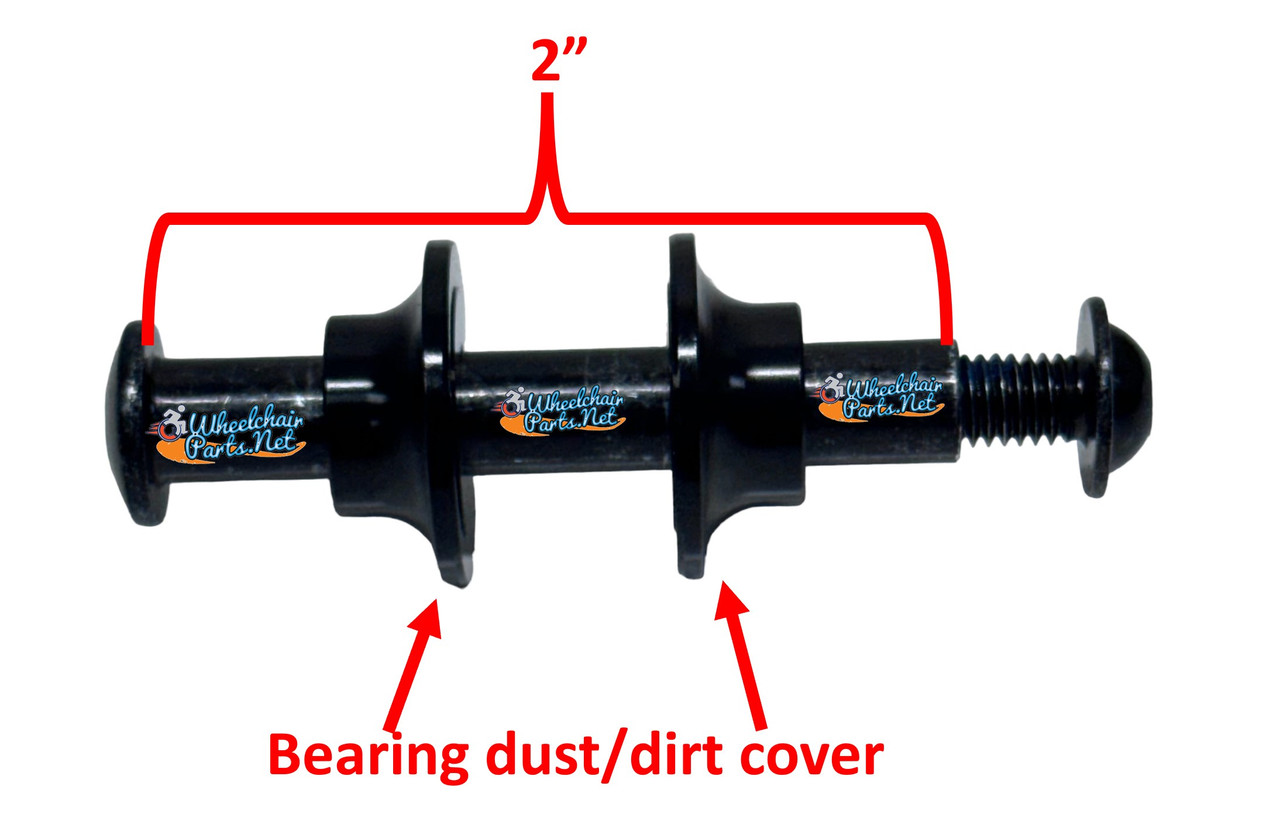 AX015  5/16" ID x 2 Long " Axles With Bearing Covers. Sold as Pair