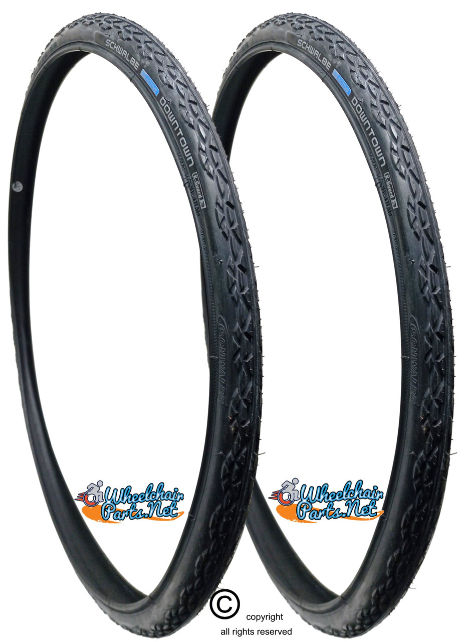 24" x 1" (25-540) Schwalbe Downtown BLACK Color Wheelchair Tire