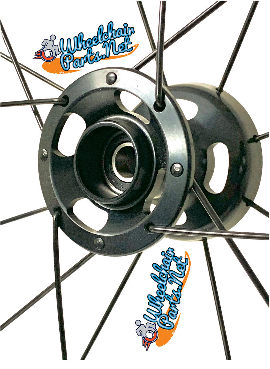 25" x 1"  (559) Swan® 16 Spoke Wheelchair Wheel With Shox G2 Grey, All Terrain Solid Tire- Set of 2