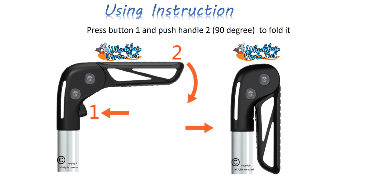 Universal Foldable Push Handle. Fits on 19mm Tubes