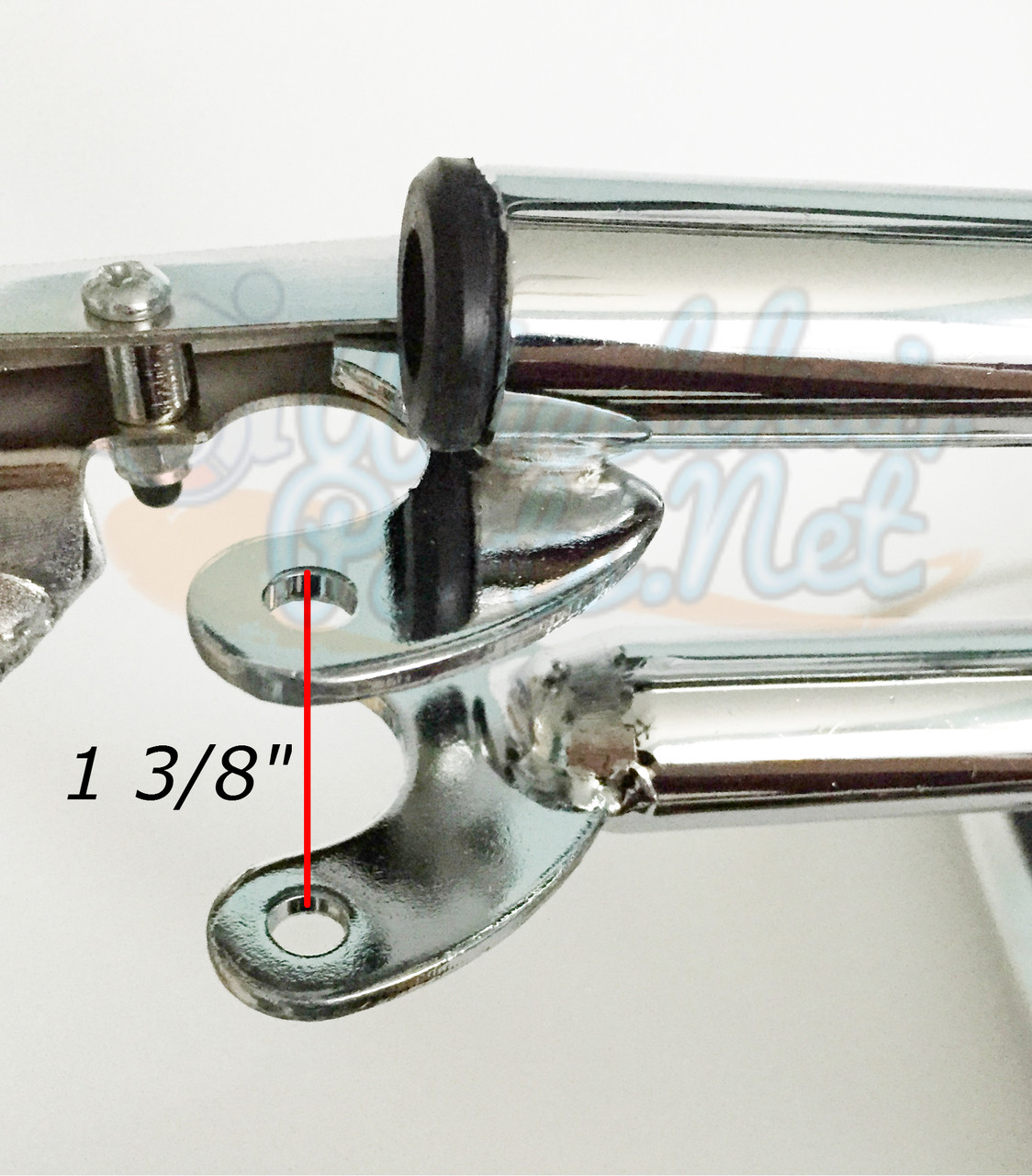 FR452R- TOP LATCHING  ELEVATING LEGREST W/ ADJUSTING CLAMP. HEMI RIGHT PIN SPACING - 1 3/8"