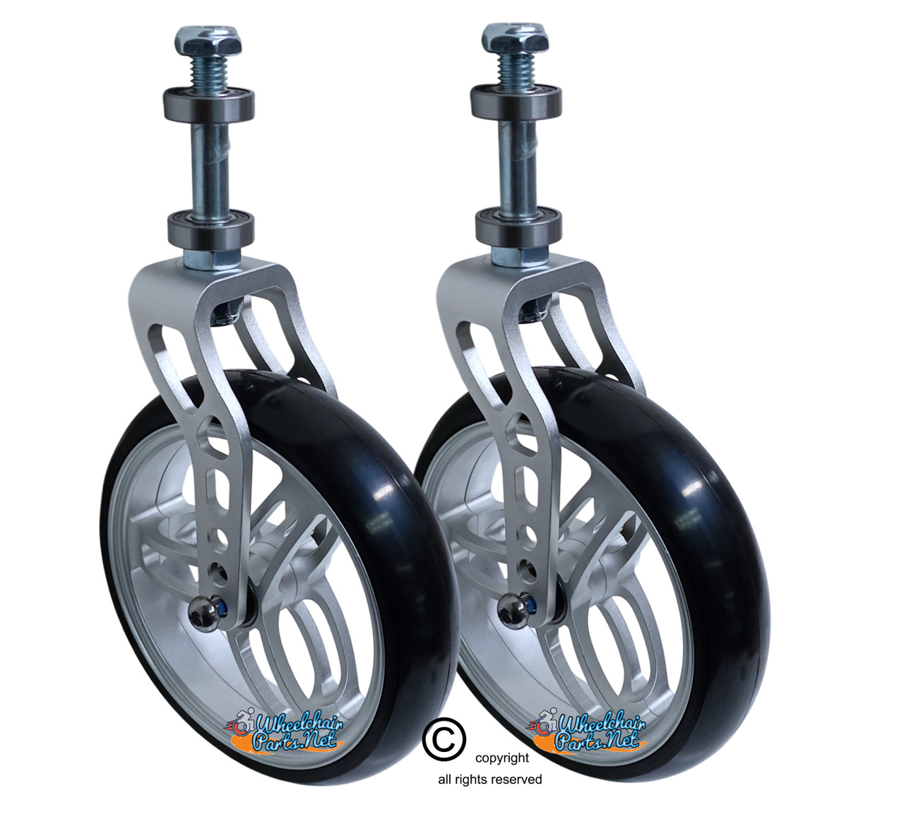 Silver Fork With 6x1.4 Silver Wheel (FK4581-W6141). Set of 2