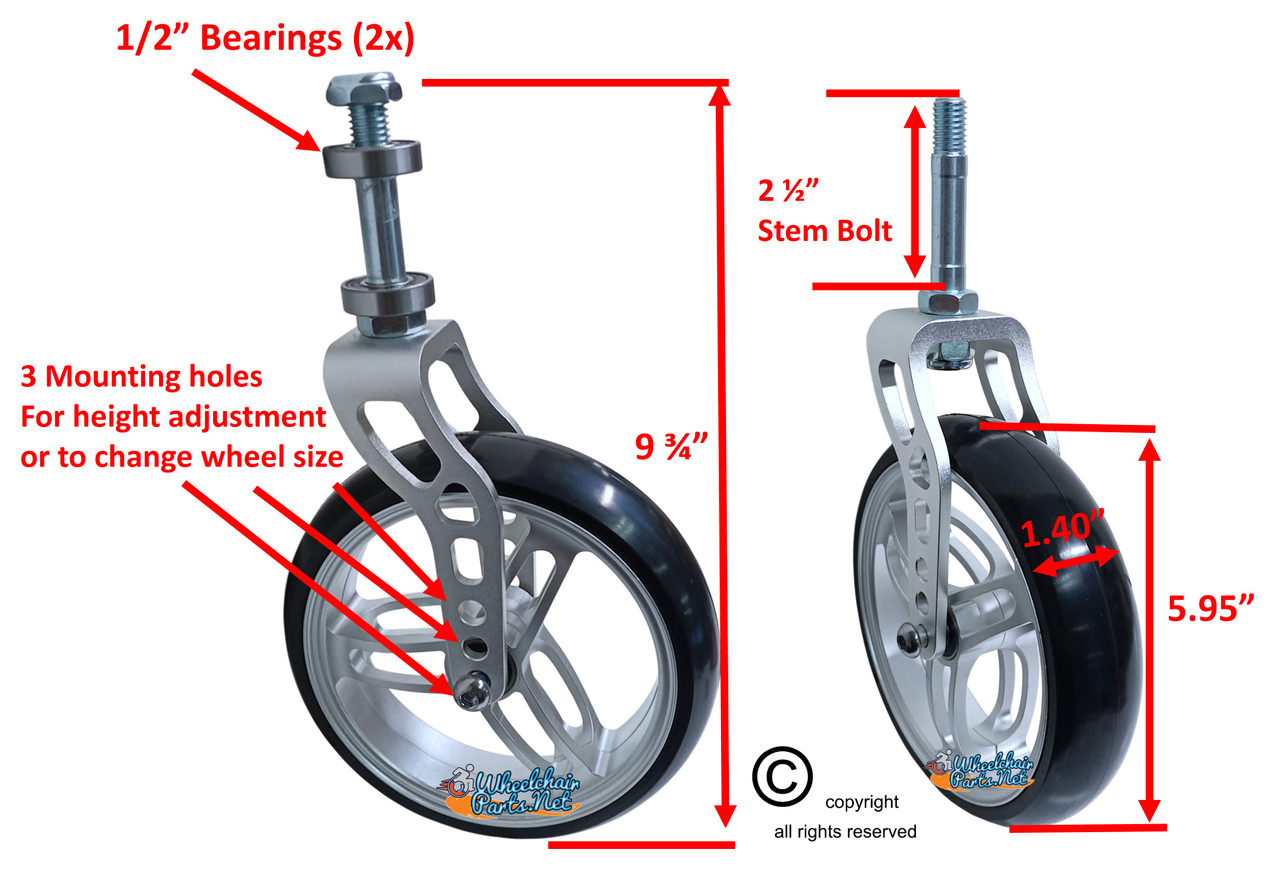 Silver Fork With 6x1.4 Silver Wheel (FK4581-W6141). Set of 2