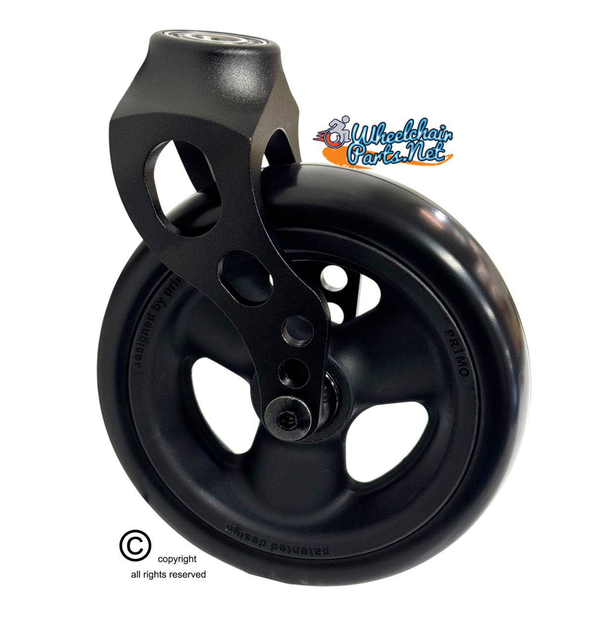 Aluminum Caster Fork  With Composite Wheel 5x1.40 Soft Roll Caster