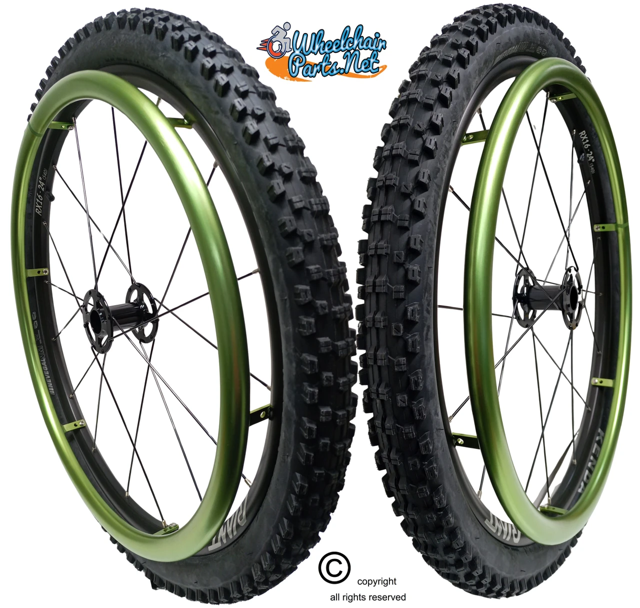 24"  x 2" (540) 16 Spoke Wheel & Kenda Nevegal Tire - Set of 2