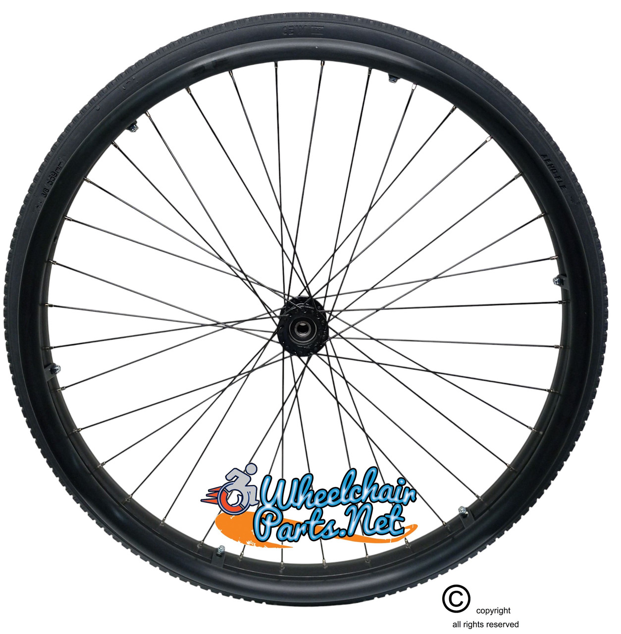 SET of 2, 24"x1 3/8" (540mm) 36Spoke Rim With SOLID PU TIRE Street Tread