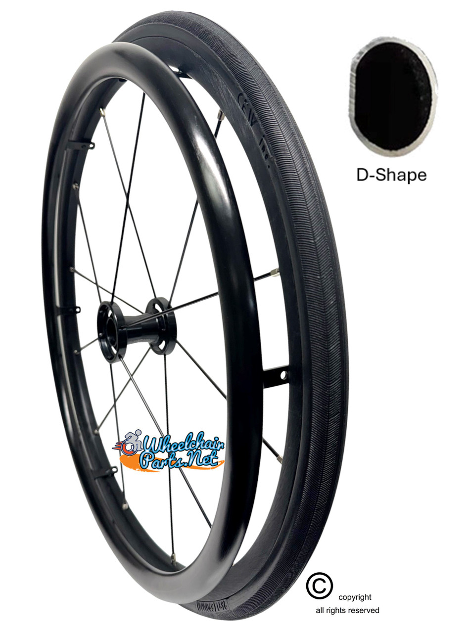 ShivProxiD D-Shape 24" (540) Black Hard Anodize Pushrim with 6 Tabs. Set of 2