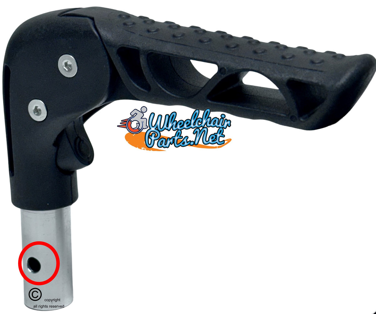 Universal Foldable Push Handle. Fits on 21mm Tubes With 6mm Hole. Sold as each
