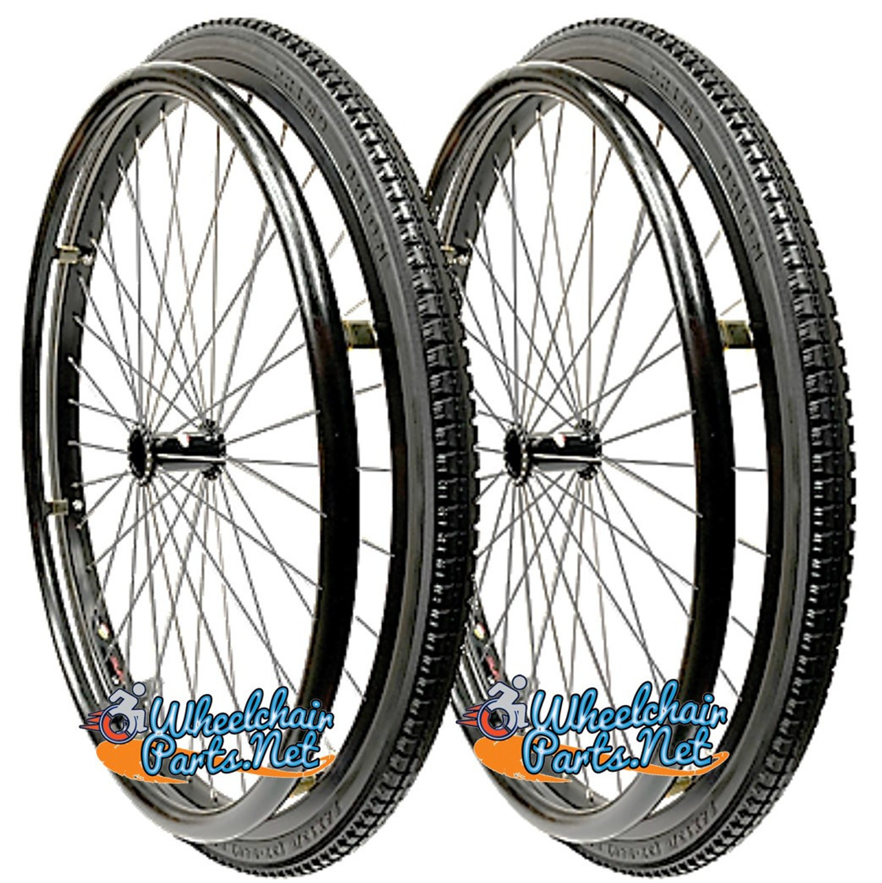 SET of 2, 25"x1 3/8" (559mm) 36Spoke Rim With SOLID PU TIRE Street Tread