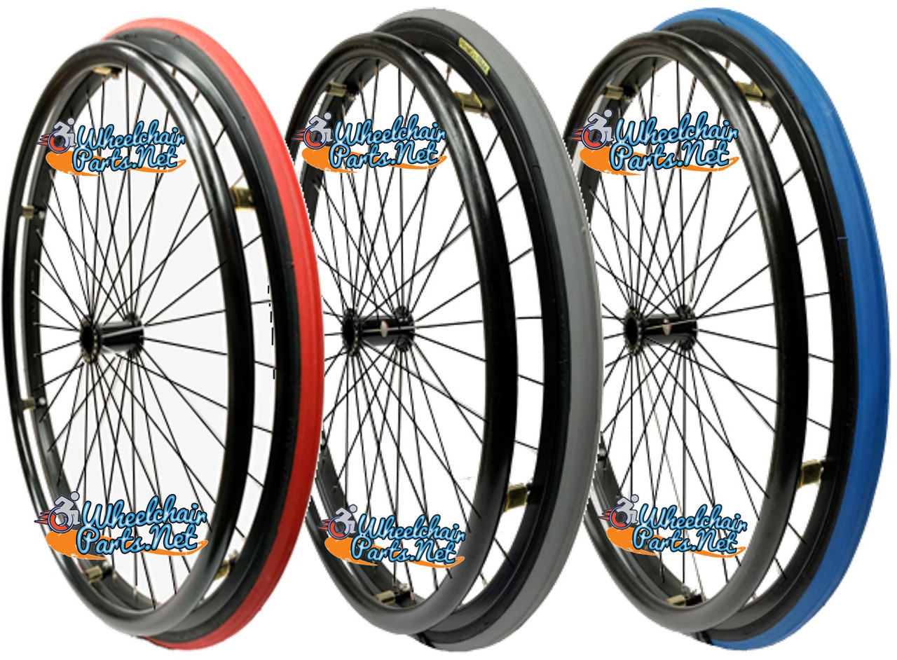 SET of 2,  25"x1" (559mm) 36 Spoke Rim with PRIMO V-Track AIR PNEUMATIC Tire in Colors