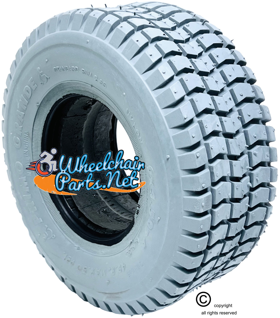 F060- 9X350-4 KNOBBY, FOAM FILL TIRE. PRIMO GRANDE