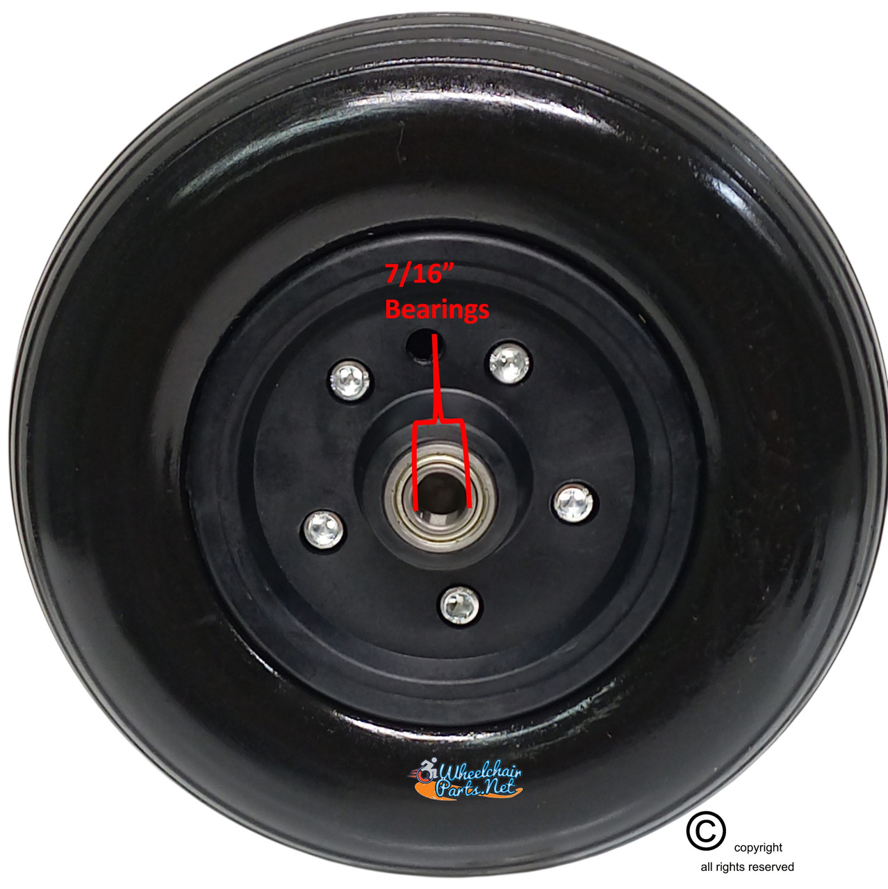 8x2 (200x50) Caster Wheel For Bariatric Sentra EC HD Wheelchair Drive . 5/16" Bearings 8x2 (200x50) Caster Wheel For Bariatric Sentra EC HD Wheelchair Drive . 5/16" Bearings