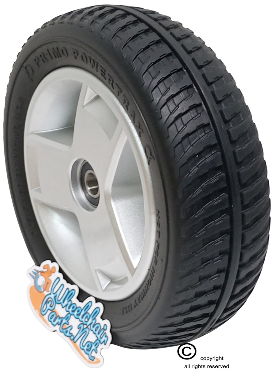 9" Pride Front Wheel Assembly for the Go-Go Sport 4-Wheel Scooter. Sold as each