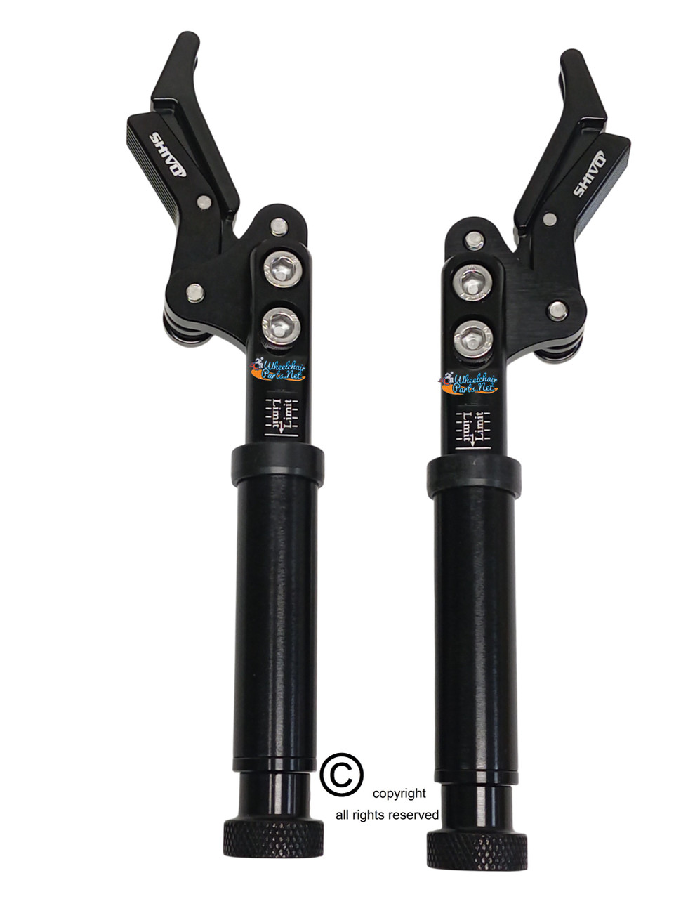 SHIVLCK-AX ADJUSTABLE Scissor Wheel Lock (Brakes). Fits Most Standard Wheelchairs. Black Color. Set of 2