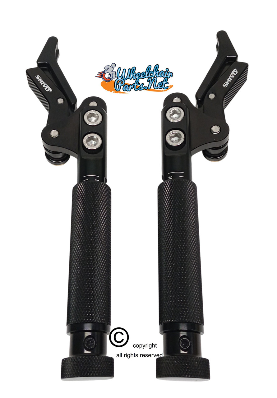 SHIVLCK-AX ADJUSTABLE Scissor Wheel Lock (Brakes). Fits Most Standard Wheelchairs. Black Color. Set of 2