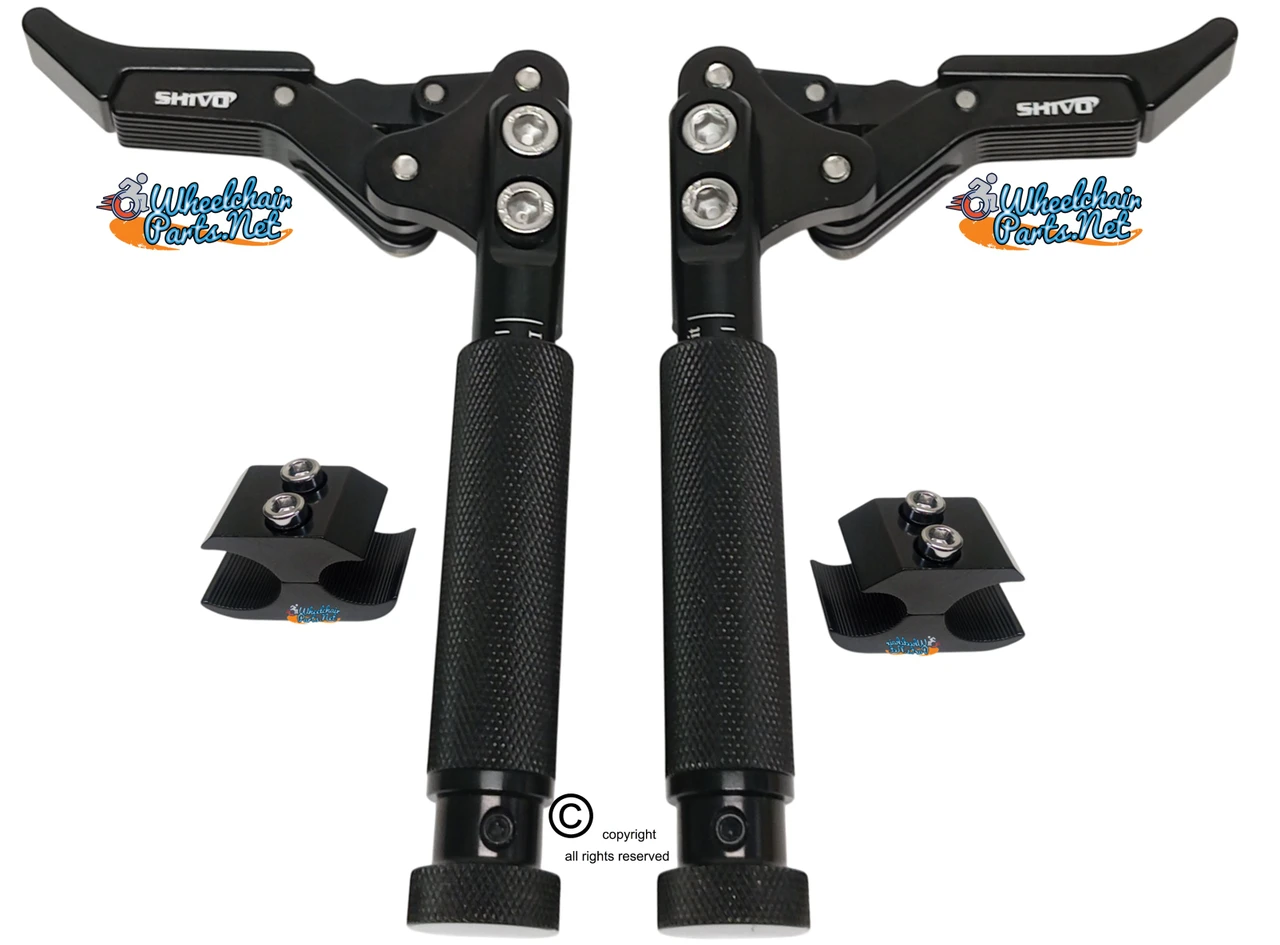 SHIVLCK-AX ADJUSTABLE Scissor Wheel Lock (Brakes). Fits Most Standard Wheelchairs. Black Color. Set of 2