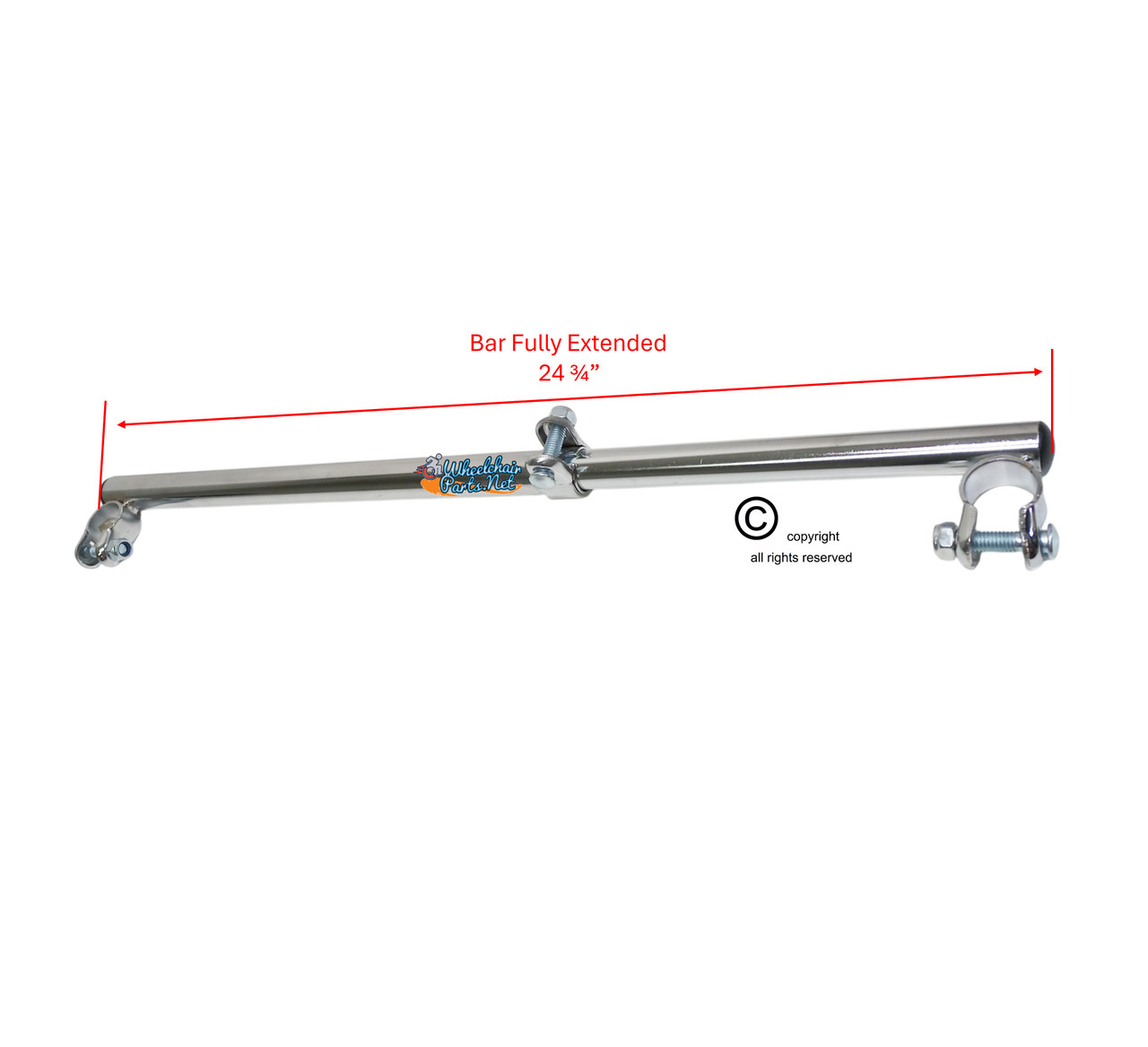 Anti-Fold Bar, Fits on 7/8" Frame Tubing. Adjust from 16" to 24"