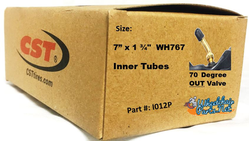 7 x 1 3/4" Standard Inner Tube with 75 Degree Out Valve | Set of 2