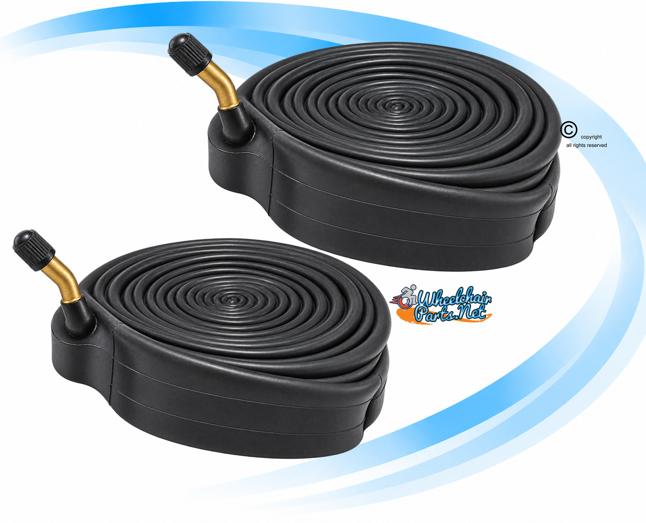 8 x 1 1/4" Standard Inner Tube with 45 Degree Out Valve | Set of 2