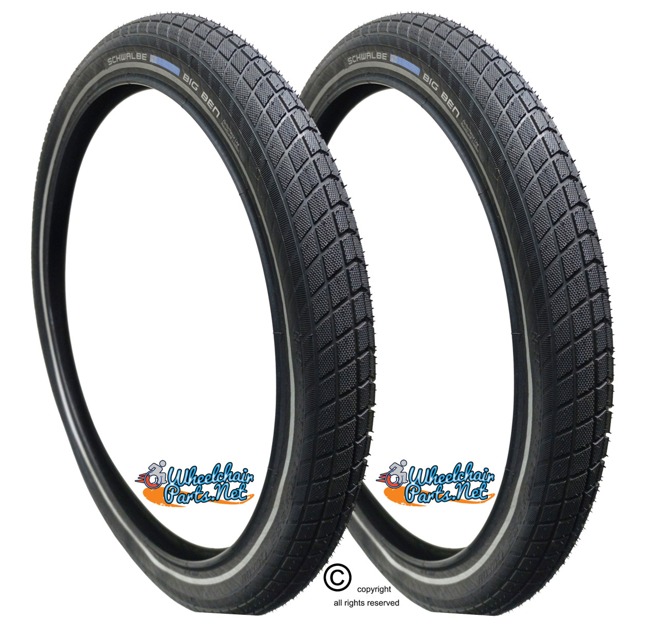 24x2.125 (55-507) Schwalbe Big Ben Pneumatic Tire. Set of 2