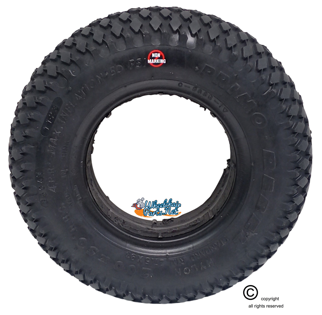 8"X2" (200X50) KNOBBY TREAD, NON-MARKING FOAM FILL TIRE