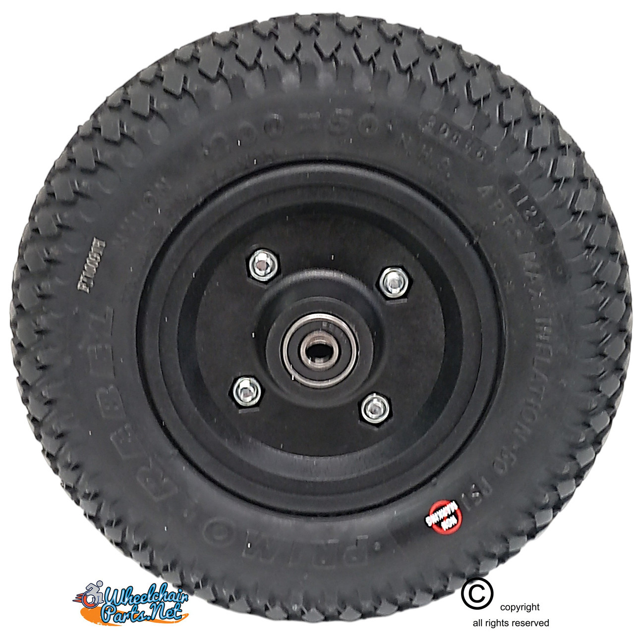 8" X 2" (200x50) Foam Fill Assembly with Black Non-Marking Tire and 5/16" bearings.