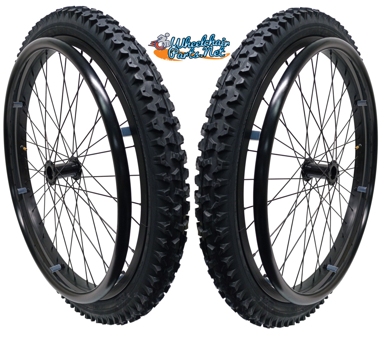 SET OF 2, 24" x 2.125" (57-507) 36 Spoke Rim with All Terrain Black Color Tire