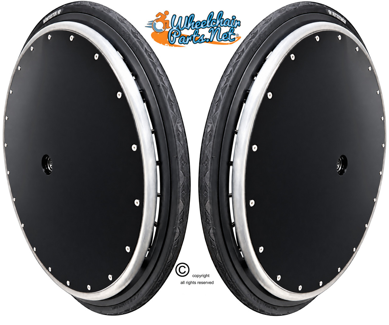 25" (559mm) Rugby Wheelchair Rear Wheel with 5/8" Bearing & Kenda Pneumatic Tire