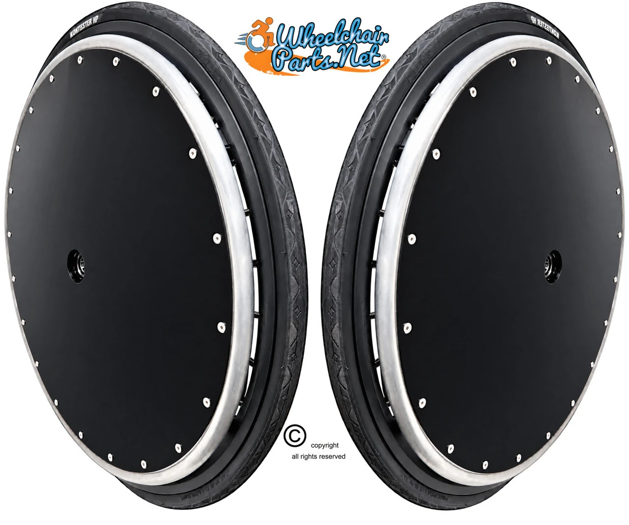 26" (590mm) Rugby Wheelchair Rear Wheel with 5/8" Bearing & Kenda Pneumatic Tire