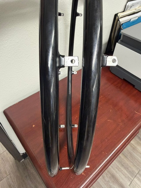 26" (590 mm) Black Vinyl-Coated Super Grip Pushrims with 6 Mounting Tabs | Set of 2