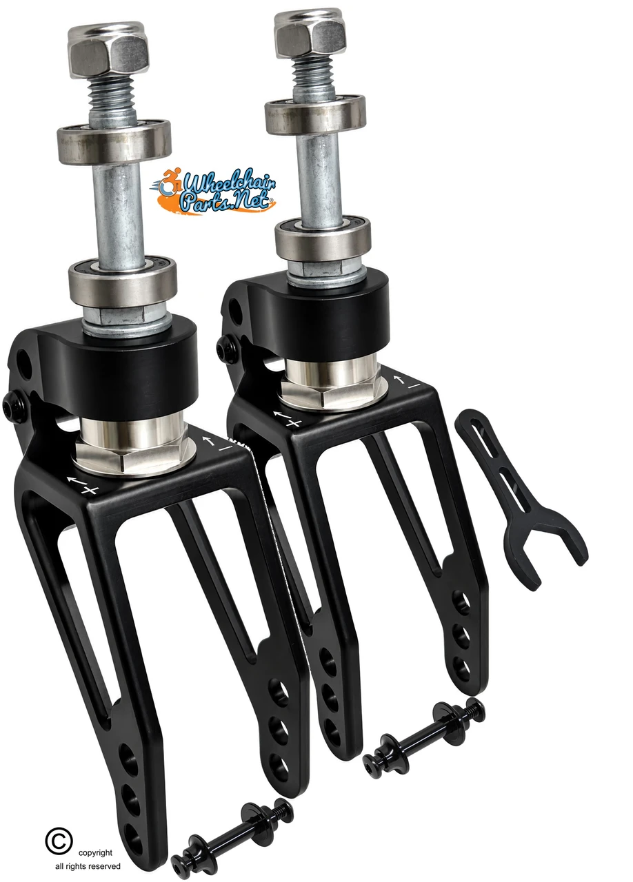 Jazz (by Omobic) Adjustable Suspension Caster Fork | Set of 2
