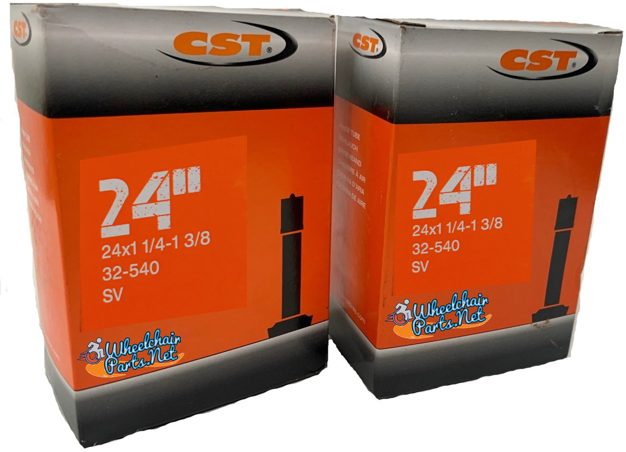 24 x 1 3/8" (1 1/4") Standard Inner Tube with Standard Valve | Set of 2